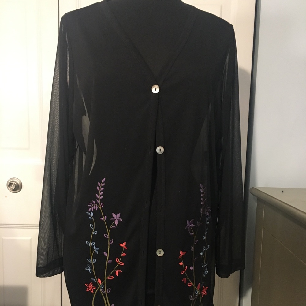 Carole Little Mesh Cardigan 1X